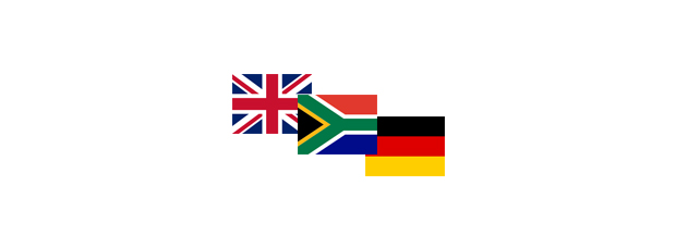German, English or Afrikaans hosts.